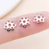6/8mm Cinco Colores Hierro Liso Hueco Flor Tapas Espaciadores de Cuentas DIY Pulsera Hecha a Mano Accesorios de Joyería
