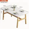 Mesa de Jantar Nórdica para Apartamentos Pequenos, Mesa de Jantar Moderna Minimalista para Casa Alugada, Conjunto de Mesa e Cadeiras Retangular de Luxo Leve, Design Simples