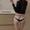 Extremamente sexy! Roupa íntima feminina de algodão modal estilo japonês com detalhes de mel, cintura baixa, levanta bumbum, sem costura e com recortes vazados