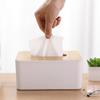 Caixa de Lenços de Madeira para Papel Higiênico Simples e Criativa Atacado para Sala de Estar Uso Doméstico Multifuncional Caixa de Lenços de Papel para Guardanapos com Controle Remoto