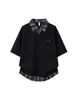 Conjunto de Dos Piezas de Verano Transfronterizo de Manga Corta Unisex con Diseño de Moda Casual Versátil de Corte Holgado Camisa Polo con Patchwork