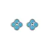 Aretes de Flor de Cuatro Hojas, Nicho, Exquisitos, Versátiles, Aretes de Alta Gama para Mujer