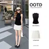 Saia Curta de Bolinhas para Mulheres, Mini Saia Elegante Estilo Coreano, Conjunto de Manga Curta, Roupa de Verão, Ootd, Moda de Verão para Mulheres Maduras