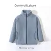 Jaqueta Polar Fleece Infantil Outono e Inverno Roupa Quente Meninos e Meninas Uniforme Escolar Estudantil Artefato Jaqueta Corta-Vento Forro Família