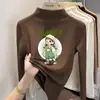 Blusa Base de Manga Longa de Veludo Zhongda Tongde para Meninas, Nova Coleção Outono/Inverno 2026, Blusa com Gola Meia-Alta Forrada com Fleece
