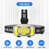 Farol com Sensor Amazon Carregamento USB Farol Cob Corrida Noturna Ciclismo ao Ar Livre Luz com Sensor Farol de Luz Forte Atacado