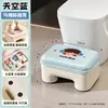 Taburete para Pies de Inodoro para Uso en Casa, Taburete de Plástico para Niños con Almacenamiento y Tapa Abrible, Reposapiés Espesado para Baño, Ayuda para Ponerse en Cuclillas