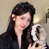 Tiara de Gipsófila com Strass para Mulheres 2025 Novo Estilo de Moda de Alta Qualidade Tiara Alta Plissada para Cabeça Grampo de Cabelo