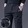 Nueva colección de otoño para hombre: Pantalones de vestir casuales elegantes y cómodos, de corte ajustado, elásticos, de pierna recta, versátiles y que te hacen ver más alto