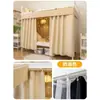 Cortina de Cama com Trilho Deslizante Especial para Cama Inferior, Quarto de Estudante Cortina de Cama Preta Forte Cortina de Bloqueio com Trilho Suave em Forma de U