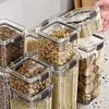 Frascos sellados para granos integrales almacenamiento de cocina grado alimenticio productos secos frascos de plástico transparente cajas frascos para almacenamiento de té y refrigerios