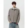 En stock: Otoño 2026 nuevo estilo moda casual para hombre talla grande chaqueta con solapa con líneas de color contrastante y textura tejida