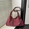 Bolso de Mano Retro de Gran Capacidad para Mujer Otoño e Invierno, Bolso de Hombro Versátil de Gamuza para el Trabajo, Bolso Simple y Versátil con Textura Mate