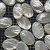 Anel de Concha Rosto Grande Oval 20x30mm Madrepérola Branca Rosto de Anel Trançado Acessório de Joia DIY Materiais