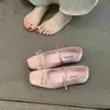 Zapatos Mary Jane Estilo Hada Suave 2025 Nuevo Estilo Francés Elegante Moño Punta Cuadrada Boca Baja Zapatos de Noche