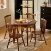 Mesa Redonda Retráctil Estilo Francés de Mediados de Siglo Toda de Madera Maciza Mesa de Comedor Oval Plegable Mesa Retro para Apartamento Pequeño Mesa de Comedor