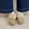 2026 Nuevas Pantuflas de Algodón de Punta Cerrada Estilo Lindo Pantuflas de Felpa para Mujer Invierno Zapatos Estilo Birkenstock Cálidos con Forro Adicional Zapatos Peludos Antideslizantes