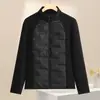 Jaqueta Esportiva de Algodão Patchwork Estilo Novo para Mulheres no Atacado, Forro Interno Quente, Gola Alta, Modelagem Slim, Leve, Casaco de Algodão à Prova de Vento para Uso Externo no Outono e Inverno
