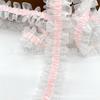 Gasa de Tres Capas Banda Elástica Elástica Adorno de Encaje Plisado Accesorios de Encaje Materiales para Ropa Joyería Accesorios para la Cabeza
