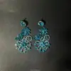 Roupas Vintage Brincos de Flor Vermelha Vibrante de Verão Presilhas de Orelha Acessórios de Orelha