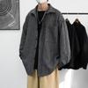 Camisa Rayada para Hombre de Manga Larga Otoño Holgada de Lana Diseño con Sentido Nicho Abrigo Japonés Estilo Hong Kong Top Casual