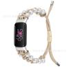 Adecuado para el reloj inteligente Fitbit Luxe, pulsera de reloj de lujo ajustable con tejido perlado.