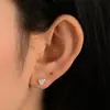 Pendientes de Plata de Ley S925 con Circonita en Forma de Corazón Estilo Normcore para Mujer Europeos y Americanos Frescos y Dulces Nicho Elegantes de Alta Gama