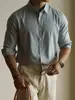 [Viaje Inteligente] Camisa de Algodón Ligero Estilo Business para Hombre 2025 Otoño Manga Larga Ajustada Casual Nueva Camisa