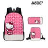 3D Transfronterizo Nuevo HelloKitty Lindo Bolso Hello Kitty Bolso Bandolera Estuche para Lápices Mochila de Tres Piezas