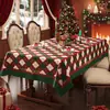 Toalha de Mesa de Natal Impermeável e à Prova de Óleo Sem Lavagem Atmosfera Vermelha Retrô Decoração de Mesa Retangular Toalha de Mesa