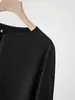 Verano Nuevo Cuello Redondo Seda Pesada Camiseta Mujer Adelgazante Viajero Seda de Morera Manga Corta Top Negro Sudadera Holgada