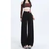 Jeans Retro Americanos de Tiro Alto de Pierna Ancha para Mujer Estilo Nuevo Primavera y Otoño ins Adelgazantes Sueltos Rectos Versátiles Pantalones Largos