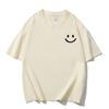 Camiseta de Algodão Puro Manga Curta para Homens Verão 2026 Novo Design Casual Solta Manga Meia Manga Top Masculino Branco