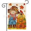 Bandera de Jardín de Otoño para Acción de Gracias de Venta Caliente Transfronteriza Calabaza Espantapájaros Decoración Exterior de Granja Bandera de Jardín de Lino de Doble Cara
