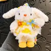Novo Vestido de Pelúcia de Princesa Chaveiro de Coelho de Orelhas Longas Fofo Desenho Animado Fantasia de Coelho Boneca Pingente de Bolsa para Menina
