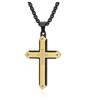 Nuevo colgante de cadena de acero de titanio con diseño de flecha de doble capa con forma de cruz de diamante para hombre, cadena de suéter que combina con todo, marca de moda hip hop