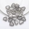 Colgante de Cristal con Forma de Corazón de Melocotón Florido de 13x15 mm, Color Electroplateado, Agujero Mediano, Corazón de Fresa, Accesorios Decorativos de Cristal para Collar DIY