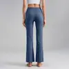Pantalones de Yoga Acampanados Europeos y Americanos Levanta Glúteos Moldeadores Cintura Alta Estrecha Micro Acampanados Pantalones de Yoga para Mujer Elásticos Deportivos Fitness