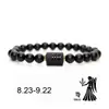 Pulsera Explosiva de Pareja de 12 Constelaciones Pulsera de Piedra Perla de Constelación Ajustable Única Pulsera de 12 Constelaciones para Hombres y Mujeres