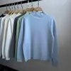 Suéter de gola alta parcial de veludo para mulheres, outono e inverno, pullover com forro de pelúcia imitação de vison, suéter de tricô imitação de vison