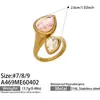 Suministro Exclusivo Transfronterizo Oumaka de Anillos Personalizados de Circonita con Forma de Gota de Agua, Anillos de Acero Inoxidable de Alto Gama para el Dedo Índice y Joyería