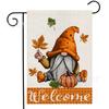 Bandera de jardín de lino de doble cara, ideal como decoración de jardín, para Acción de Gracias, otoño y otoño.