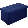 Banqueta de armazenamento de tecido para casa banqueta de armazenamento dobrável caixa de armazenamento de botão de linho fino banqueta multi-funcional para sentar e trocar de sapatos