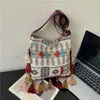 Bolsa Bohêmia Grande com Franjas 2026 Verão Nova Estilo Étnico Coreana Nicho de Ombro Único Transversal Feminina