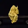 Adornos Colgantes Tallados en Boj de Laozi Predicando Madera Maciza Tallada de Laozi Señalando al Cielo Decoraciones de Escritorio para el Hogar Chino