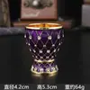 Copo de Metal com Padrão de Diamante Retrô, Taça Decorativa Dourada Cravejada com Diamantes, Ornamento para Aprimorar a Atmosfera do Balcão de Bar Ktv