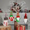 Decoración de Árbol de Navidad Colgante de Muñeco Elfo Luminoso Muñeco Lindo de Anciano sin Rostro con Astas Colgante para Ventana