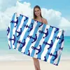 Toalha de Praia Estampada Transfronteiriça, Xale de Praia de Microfibra para Adultos, Toalha de Banho Absorvente de Água de Secagem Rápida, Toalha para Esportes Aquáticos