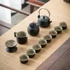 Juego de Té Chino Set para Sala de Estar en Casa Oficina Simple Cerámica Barro Negro Tetera Taza de Té Juego Pequeño Juego de Té Kung Fu