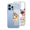 Diseño de gato de dibujos animados lindo, funda de teléfono transparente para iPhone 18 Pro Max, con recortes precisos y cobertura total, al por mayor